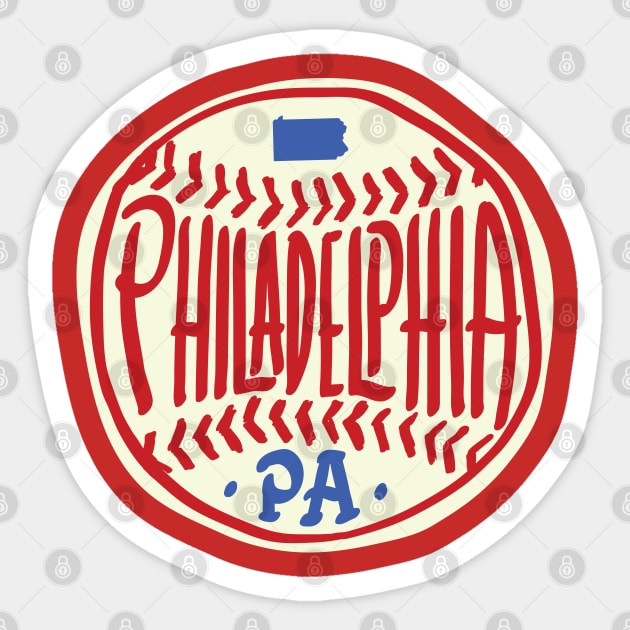 Philadelphia Pennsylvania Hand Drawn Script Design Sticker by goodwordsco